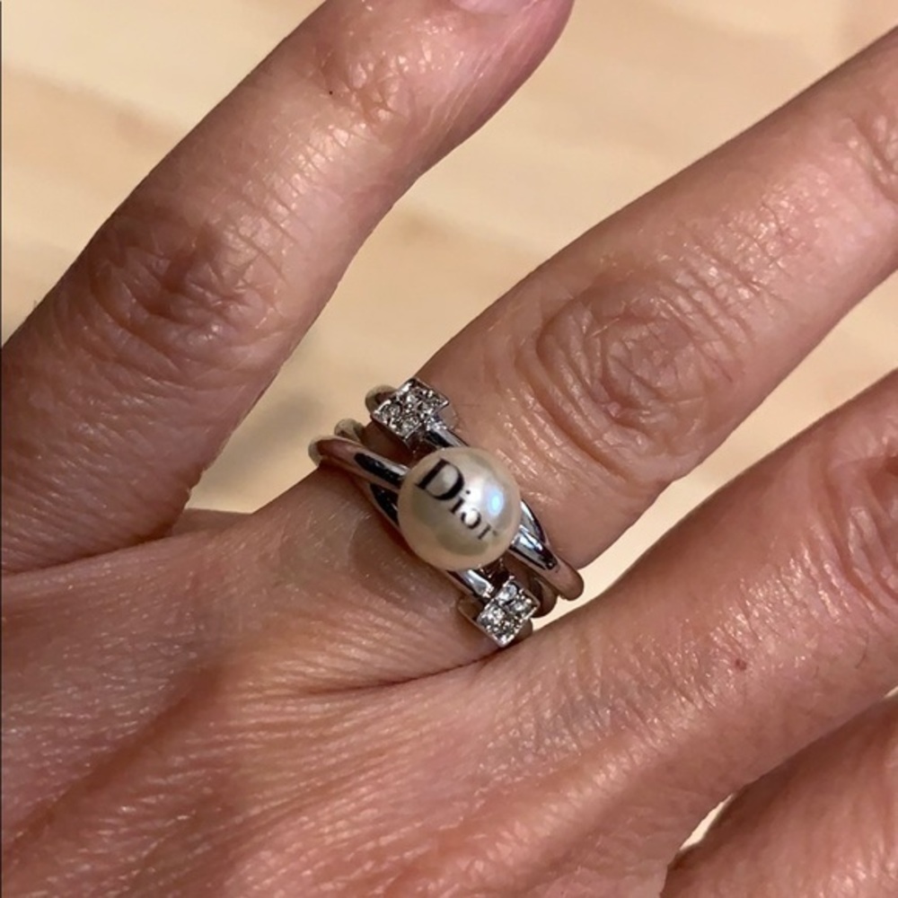 Pearl Stainless steel Ring size 6.5
